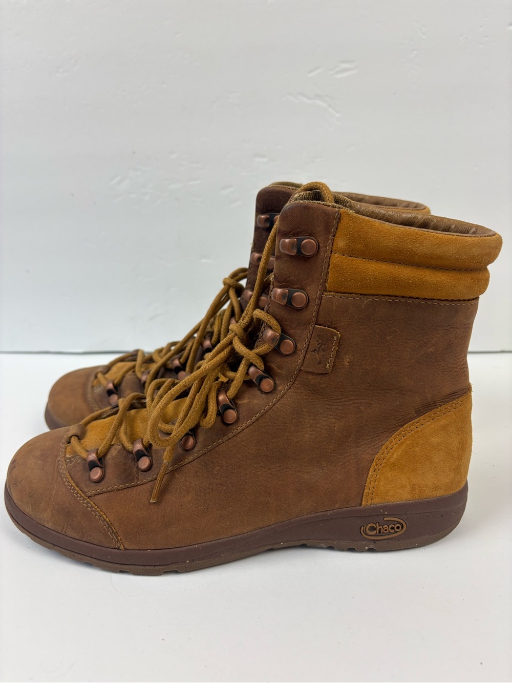 Chaco Fields Lace Waterproof Leather Ankle Boots Women's Size 7 Brown  J150176